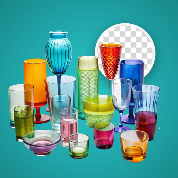 PSD laboratory glassware with colored liquid