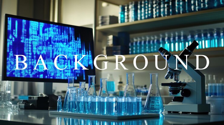PSD laboratory setup with microscope and flasks