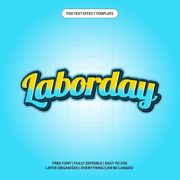 Laborday-teksteffect Photoshop