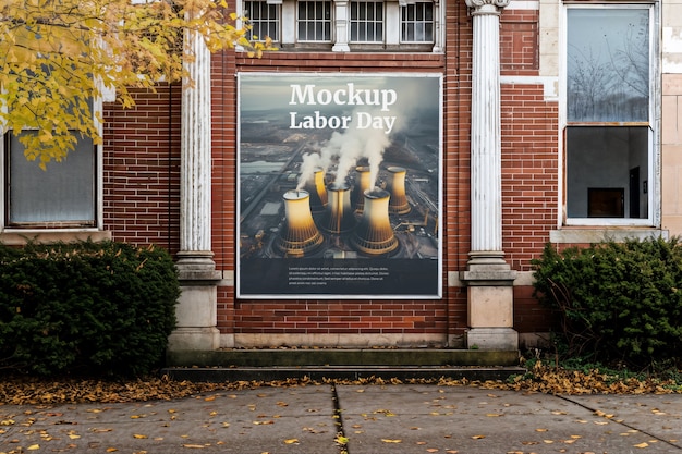 Labour day advertising mockup design