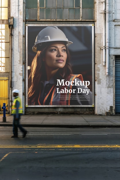 PSD labour day advertising mockup design