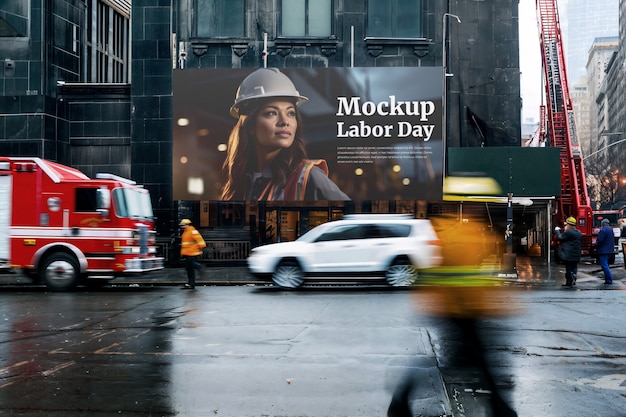 PSD labour day advertising mockup design