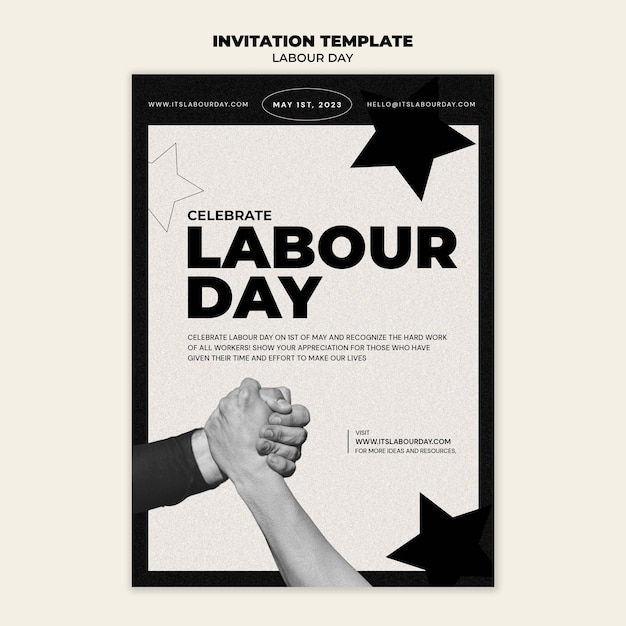 PSD labour day celebration invitation template