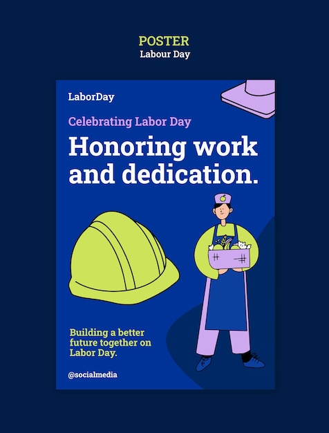 Modello di poster per la celebrazione della festa del lavoro