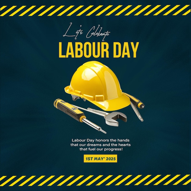 Labour Day Celebration with Tools and Hard Hat