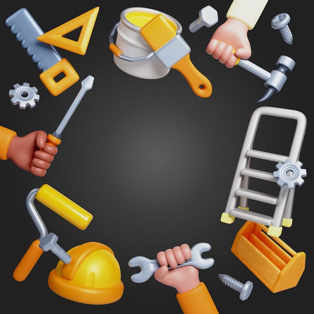 PSD labour day engineer tools background