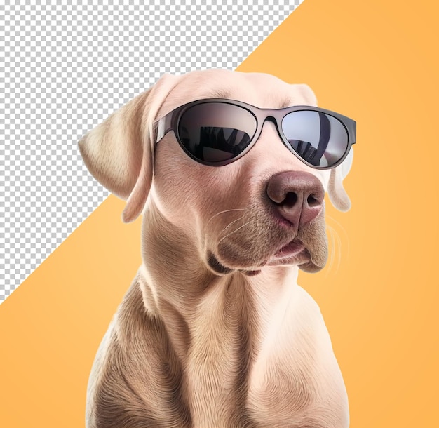 PSD labrador retriever hond mockup met zonnebril