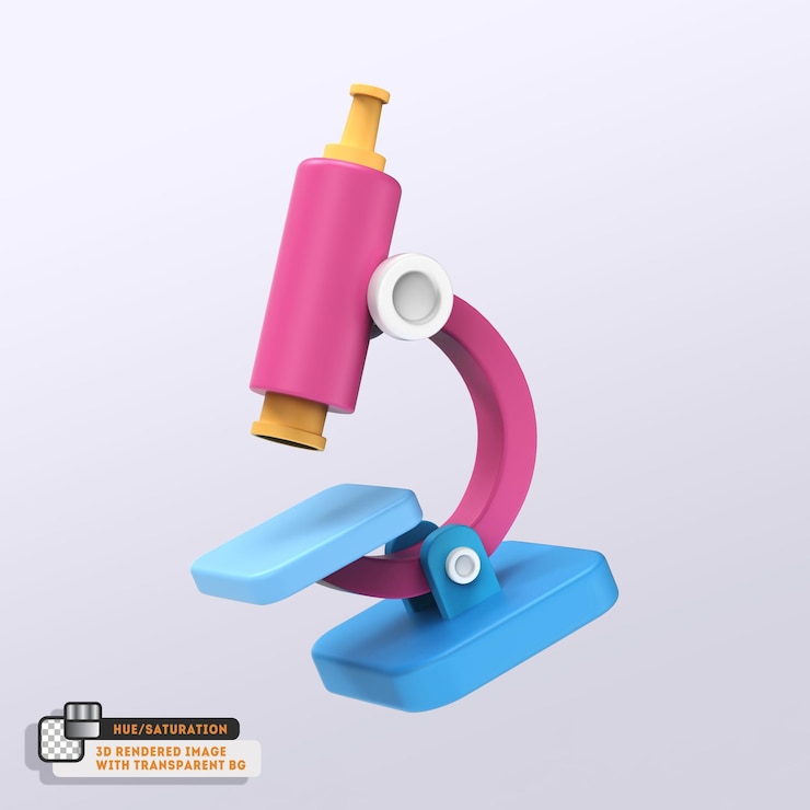 PSD labrotary microscope isolated 3d icon