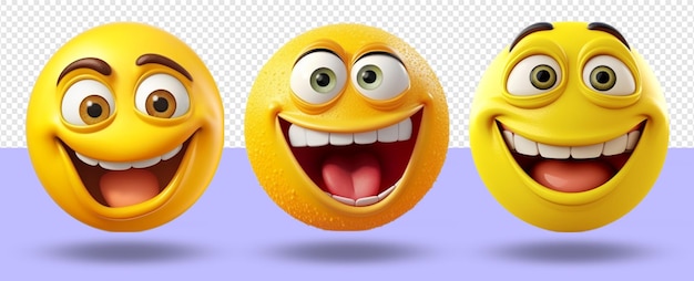 PSD lachen gezichtsuitdrukking 3d icon set