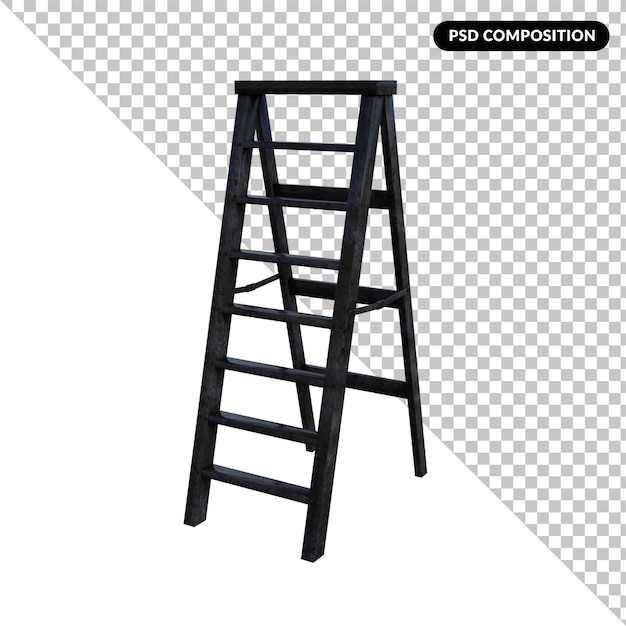 PSD ladder isolated 3d rendering