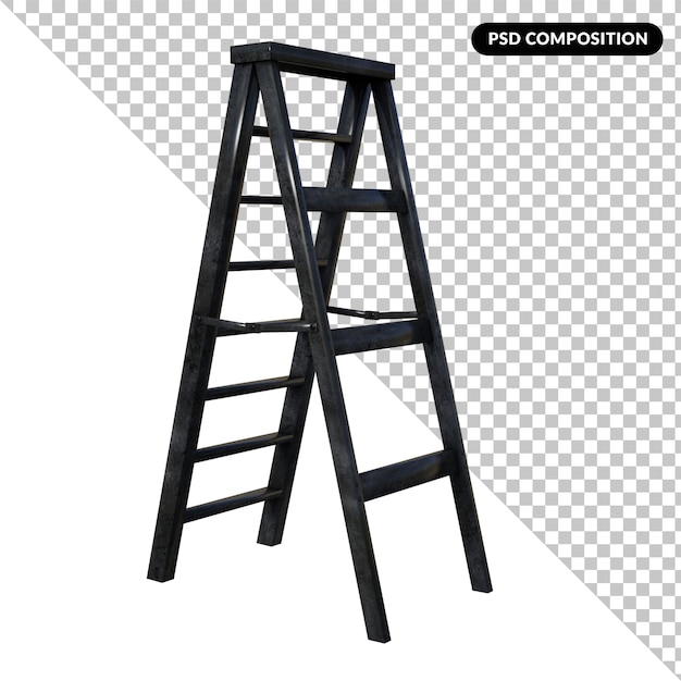 PSD ladder isolated 3d rendering