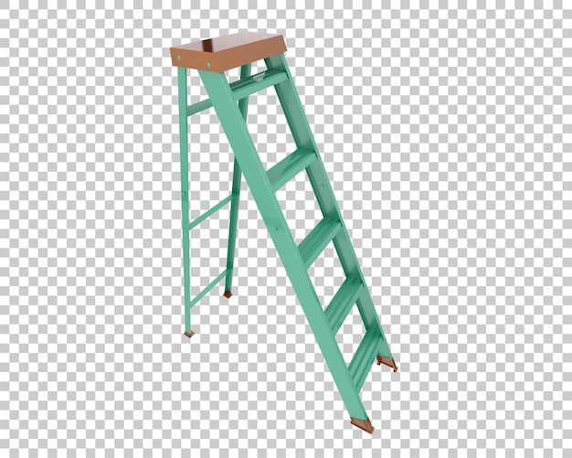 Ladder isolated on transparent background 3d rendering illustration