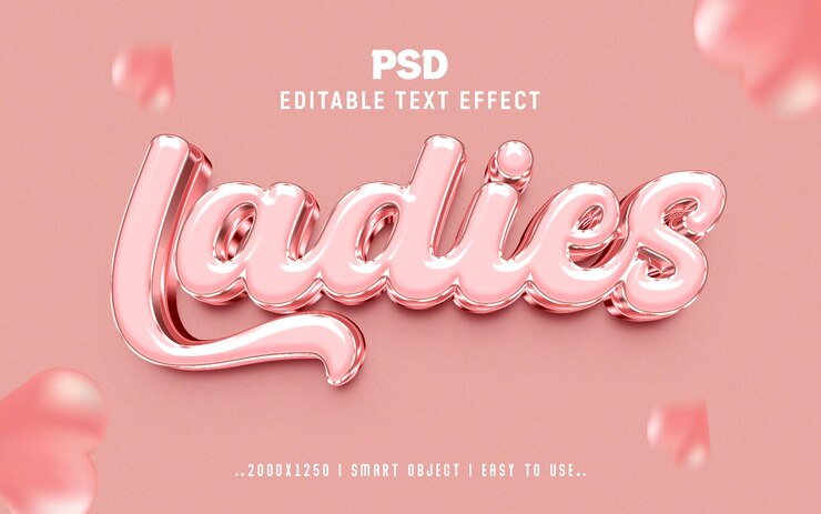 Ladies 3D Editable Psd Text Effect Style