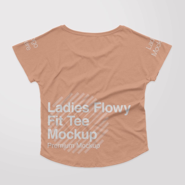 Mockup posteriore della maglietta flowy fit da donna