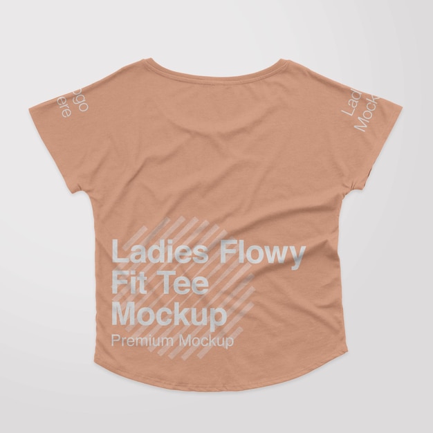 Ladies flowy fit tee back mockup