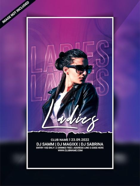 Ladies night party social media web banner template