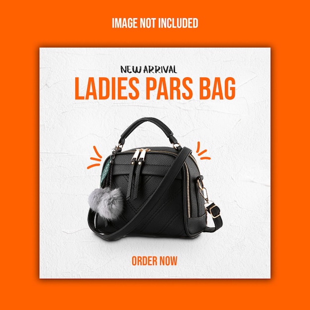 Шаблон публикации в социальных сетях ladies pars bag