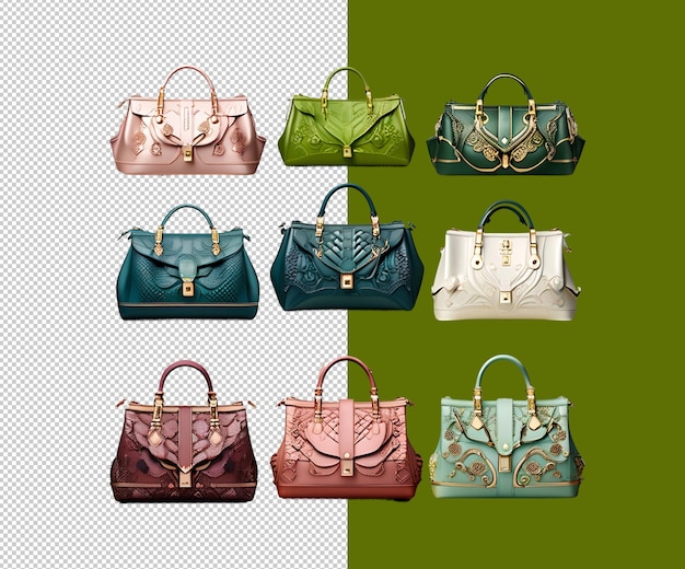 PSD ladies purse design 3d render and purse icon designs and psd files template