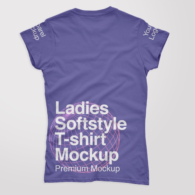 Mockup di t-shirt posteriore softstyle da donna