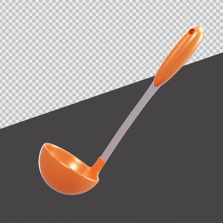 PSD ladle 3d kitchen illustrations