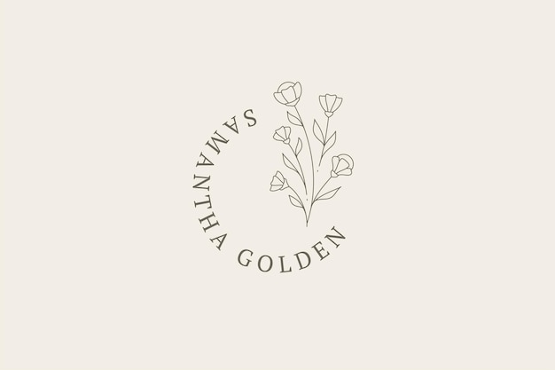 Ładne, eleganckie, naturalne, okrągłe logo linii biznesowej z miejscem dla tekstu