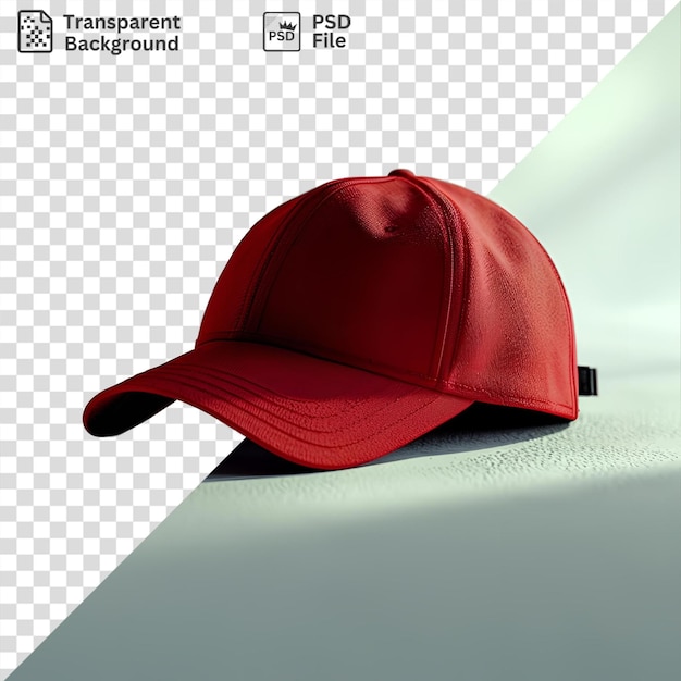 PSD Ładny czerwony kapelusz na stole.