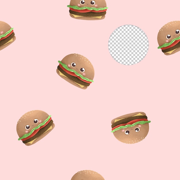 Ładny Klasyczny Wzór Hamburgerów Mięsnych Na Różowym Tle
