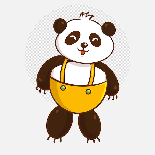 Ładny zabawny miś panda kreskówka kawaii zwierząt