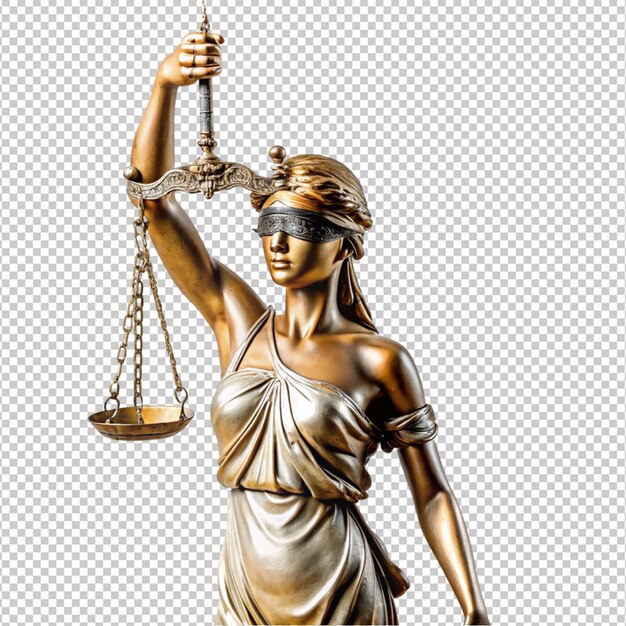 PSD lady of justice on transparent background
