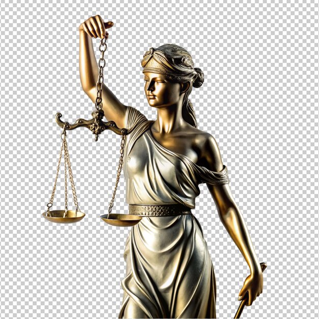 PSD lady of justice on transparent background