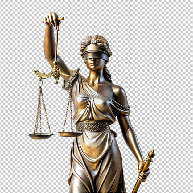 PSD lady of justice on transparent background