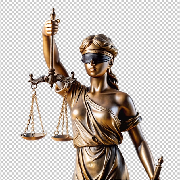 PSD lady of justice on transparent background