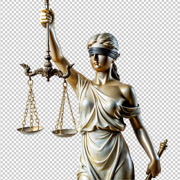 PSD lady of justice on transparent background