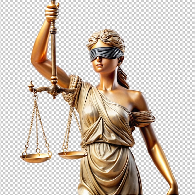 PSD lady of justice on transparent background