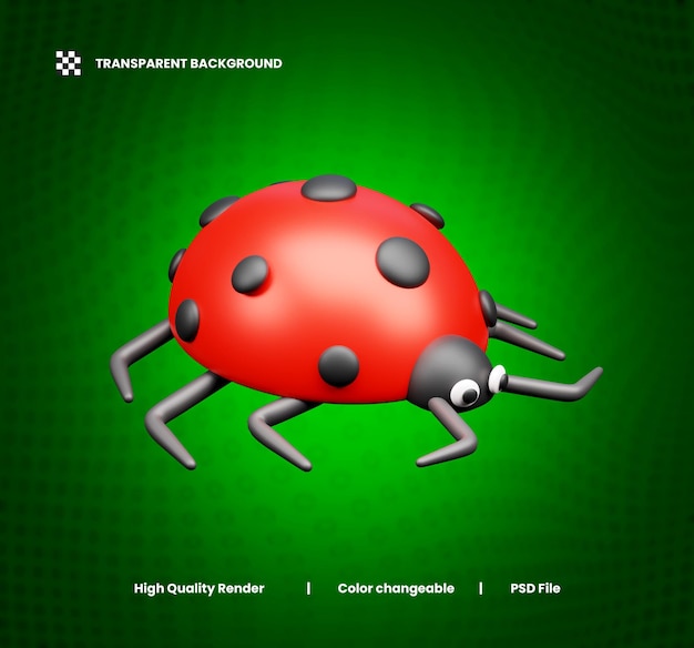 ladybug 3d icon illustration or ladybug 3d web icon illustration