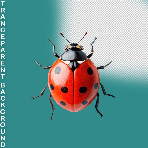 PSD ladybug insect op doorzichtige achtergrond