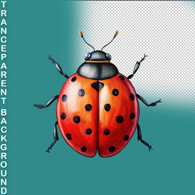 PSD ladybug insect on transparent background