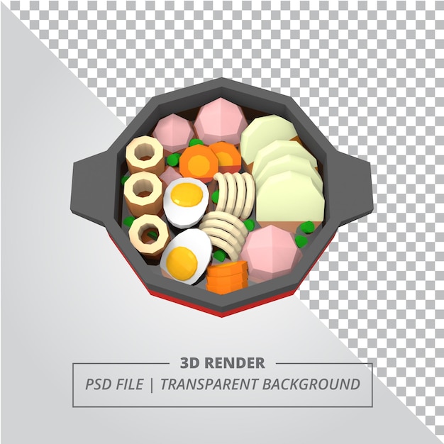 Lage poly 3d oden geeft terug