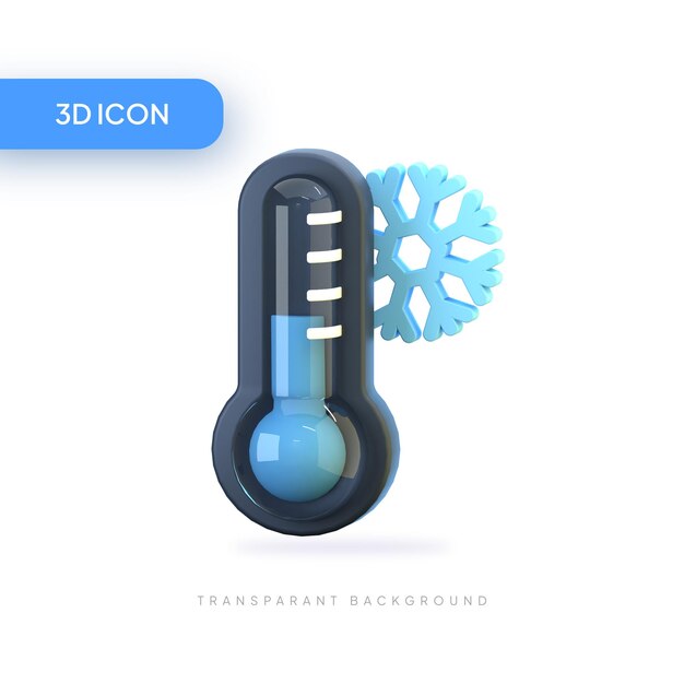 PSD lage temperatuur 3d illustratie icon pack element