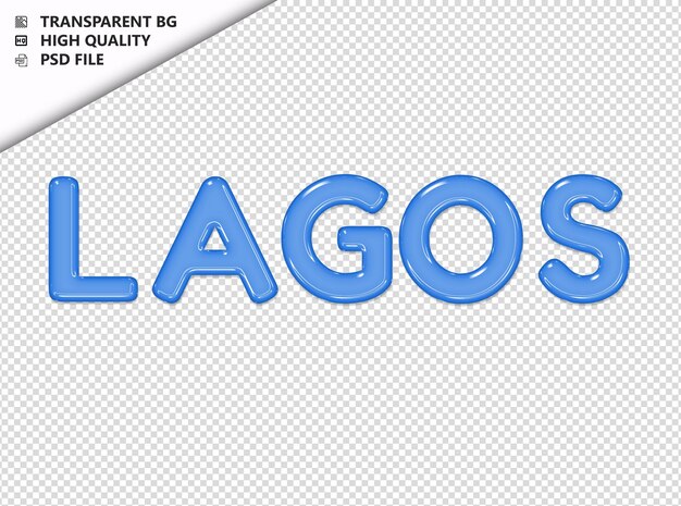 PSD lagos typography text glosy glass psd transparent