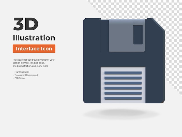 Lagre disk isolert 3D-grensesnittikon illustrasjon