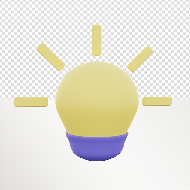 PSD lamp icon 3d rendering