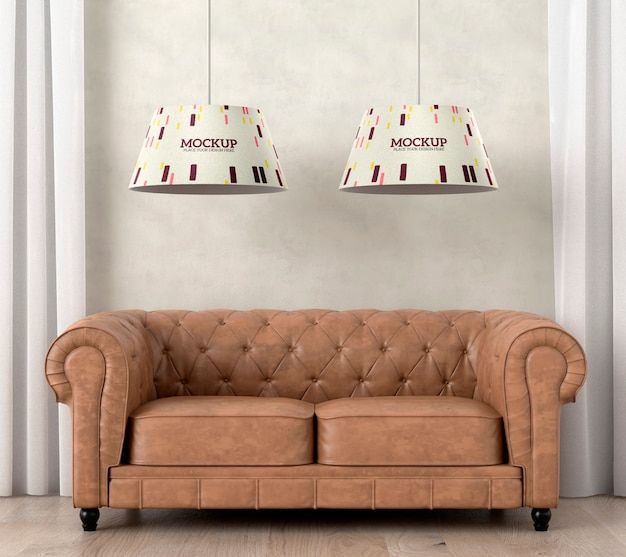 PSD 部屋の装飾用のランプのモックアップ デザイン