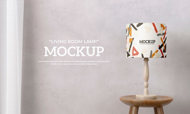 PSD lamp mock-up ontwerp voor kamerinrichting