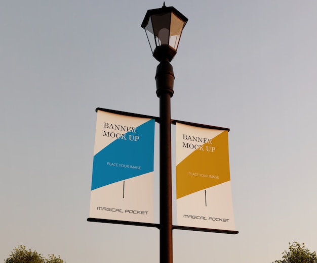 PSD lamp post banner mock up