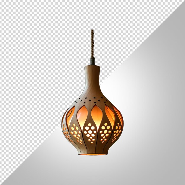 PSD a lamp with a floral design on a transparent background