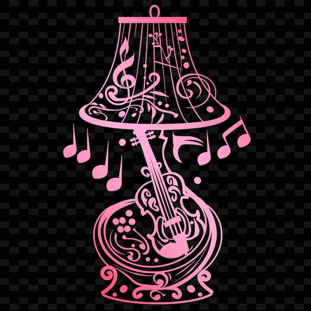 PSD a lamp with a musical note on it and a guitar on the top