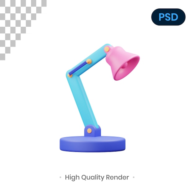 Lampa 3d Render Ilustracja Premium Psd