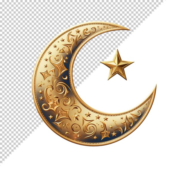 PSD lampa eid i ramadan lub gwiazdy księżyca projekt meczetu izolowany na przezroczystym tle