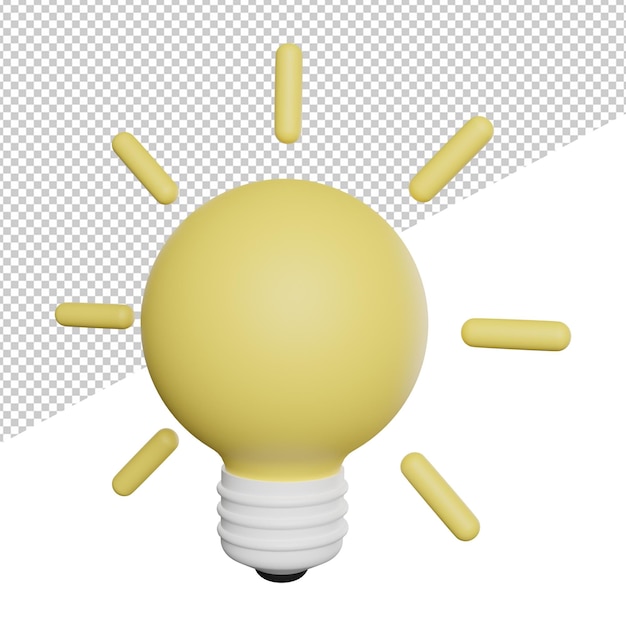 Lampa Idea Project widok z boku 3d ikona renderowania ilustracji na przezroczystym tle